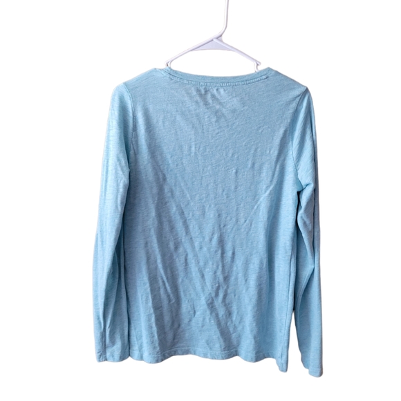 Sonoma medium baby blue long sleeve lounge plain shirt tee - Picture 2 of 3